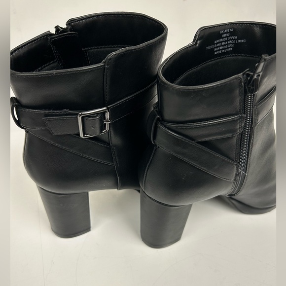 Kelly & Katie Black Ankle Boots with Buckle Detail - Picture 5 of 8